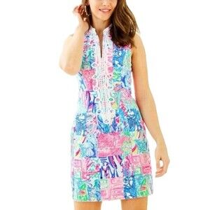 Lilly Pulitzer Women's Alexa Shift Dress Multi Pop Up Summer Remix Patch 2